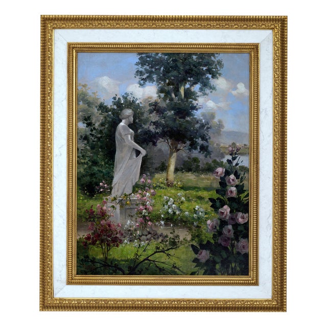 Antonio Celli, Garden, Oil on Canvas, Framed For Sale
