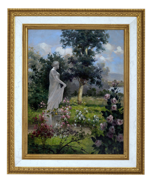 Antonio Celli, Garden, Oil on Canvas, Framed