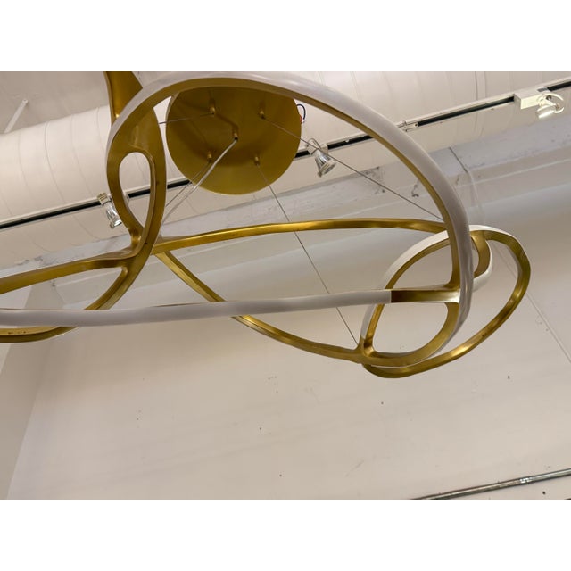 Michael Oren Designs Orbit Burnished Brass Chandelier For Sale - Image 4 of 13