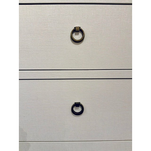 Villa & Home Modern White Grasscloth Tall Bryant Chest of Drawers For Sale In Atlanta - Image 6 of 6