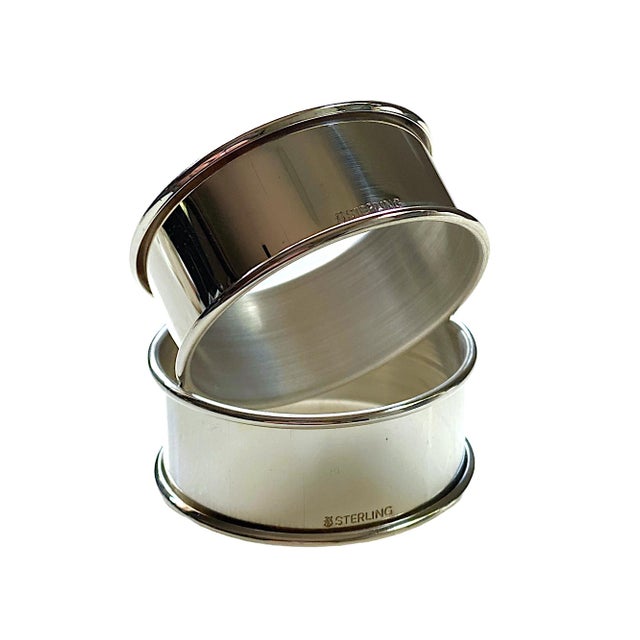 Late 20th Century Classic Sterling Silver Napkin Rings - a Pair For Sale In Jacksonville, FL - Image 6 of 6