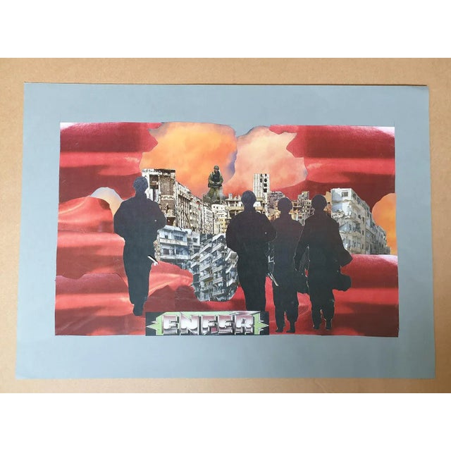 Artist: Elisa Casbas Title: "Hell" Technique: Collage (sticking) Dimensions: 70x50 cm Artwork signed by the artist with a...