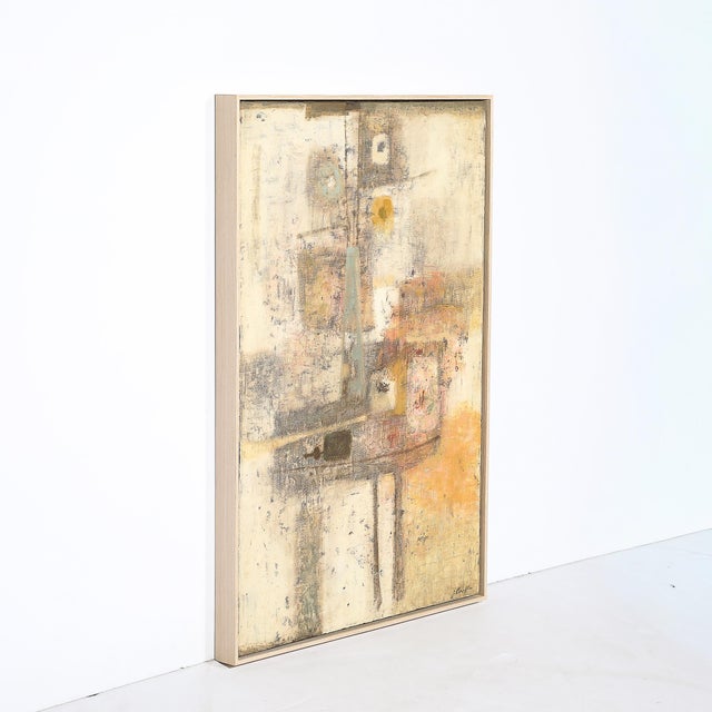 Mid-Century Abstract Color Field Still Life Entitled "Foyer" in Oil on Canvas Joe Caroff For Sale - Image 11 of 13