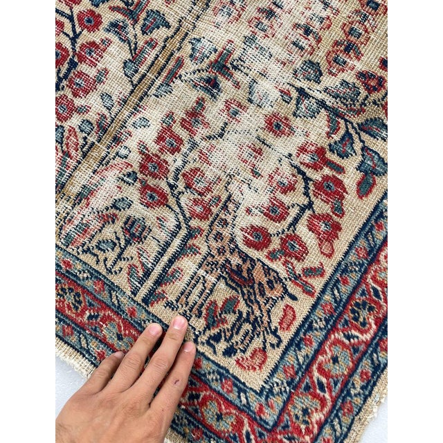 Brown Vintage GIRAFFE MOTIFS Tree of Life Piece Rug 2.7 x 4.5 For Sale - Image 8 of 10