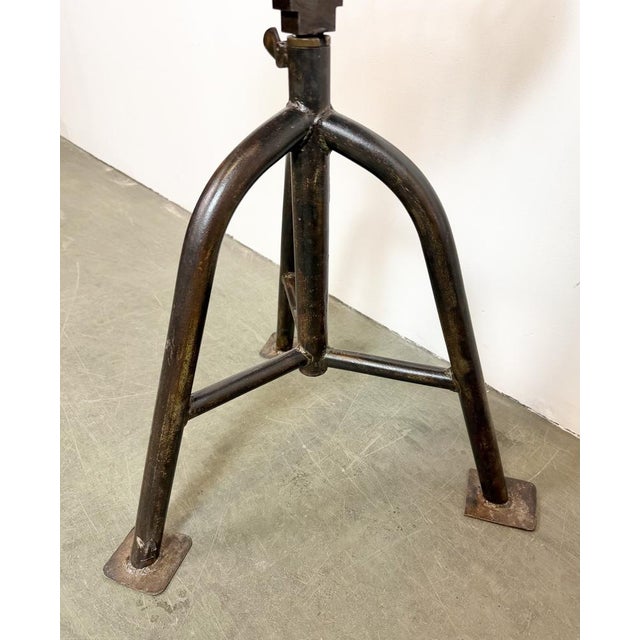 Brown Vintage Industrial Swivel Chair, 1950s For Sale - Image 8 of 18
