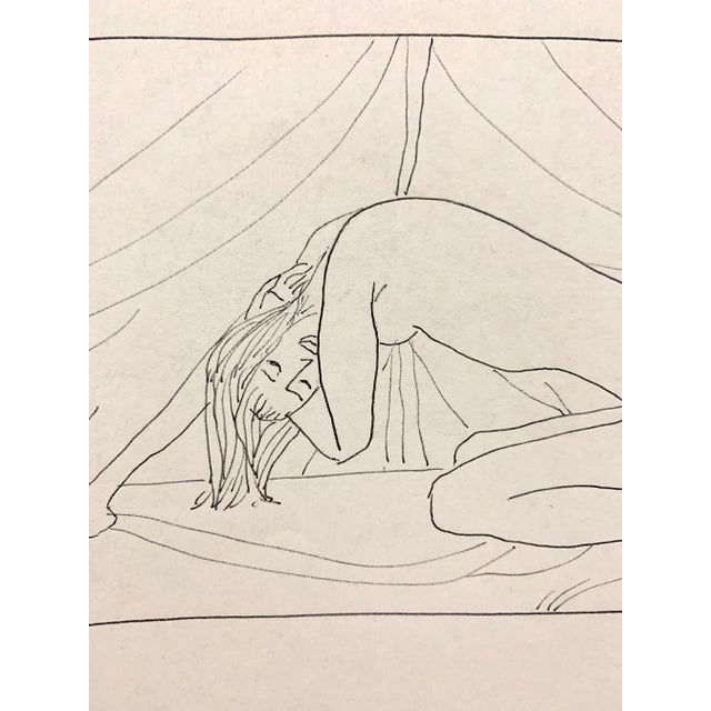 Mid Century 1950s Figurative Nude Drawing "On Knees" Nyc Artist Donald Stacy For Sale - Image 4 of 4