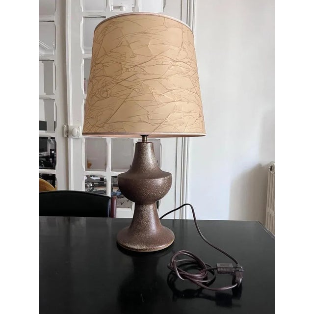 beautiful lamp in the sandstones of the brutalist era, original lampshade Base height 30cm Diameter 17cm European Plug (up...