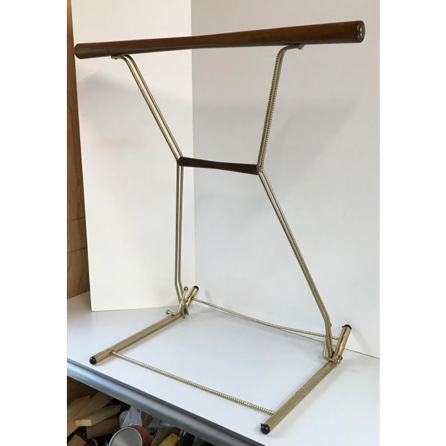 Wood Mid Century Lee Rowan 24k Plated and Teak Valet For Sale - Image 7 of 13