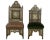 Pair of Antique Syrian Chairs - King and Queen (his & hers). Upholstery on the Kings chairs is newer leather and the...
