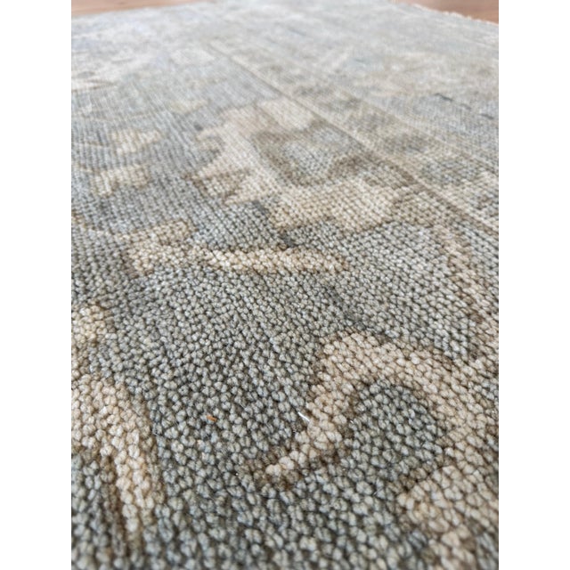Vintage Oushak Carpet, Oriental Rug, Handmade Green Grey, Ivory, Saffron For Sale - Image 15 of 18