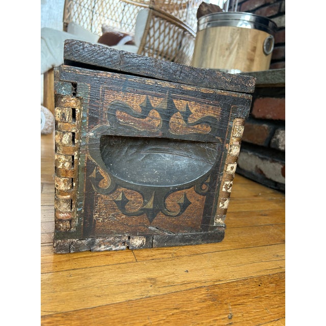 This Antique Wooden Hand-Painted Chest Dowry, Marriage Box is a unique and rustic piece of furniture, perfect for storing...