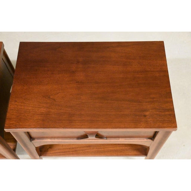 Brown 1960s Refinished Walnut and Rosewood King Nightstands by Kent Coffey Perspecta - A Pair For Sale - Image 8 of 10
