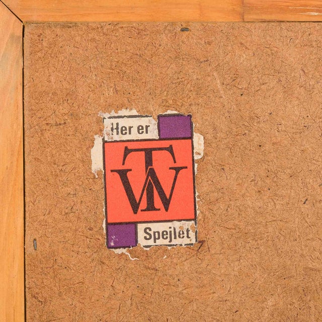 Wood Mid-Century Modern Danish Mirror with Ceramic Tiles by T.W. Spejlet, 1970s For Sale - Image 7 of 8