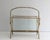 Faux-bamboo brass magazine rack with clear glass panels on each side. French work by Maison Baguès. Circa 1940