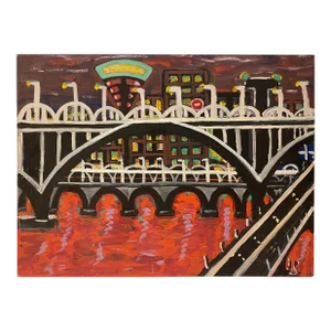 Jo Patch Contemporary Oil Painting Titled "Riviere Rouge" or Red River