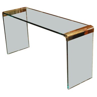 Glass Console Table by Leon Rosen for Pace For Sale