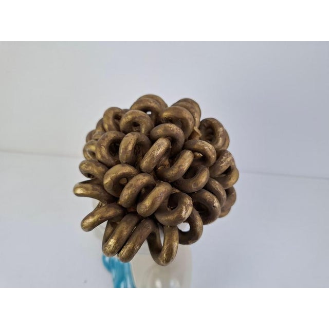 Beige Art Deco Ceramic Bust of a Woman with Gilded Curled Hair, Czechoslovakia, 1930s For Sale - Image 8 of 18