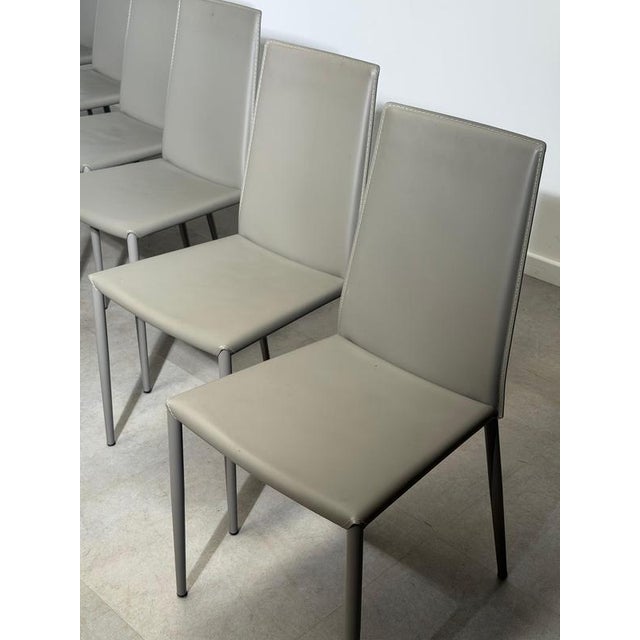 Aida CS1484 Dining Chairs in Leather from Calligaris, Italy, Set of 4 For Sale - Image 4 of 10