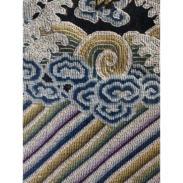 A fine silk kesi civil rank badge panel (known in Chinese as Buzi) framed and glazed. The fourth rank panel feature...