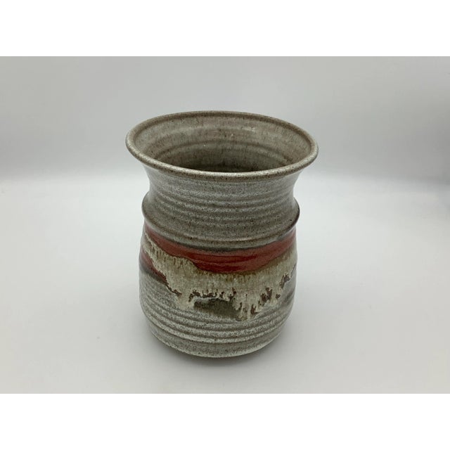 Mid 20th Century Vintage Stoneware Glazed Vase For Sale - Image 11 of 13