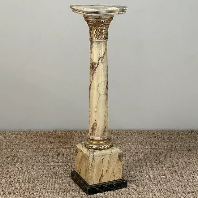 19th Century French Louis XVI Faux Marble Pedestal is a gem of the classical style! Designed in a style that has existed...