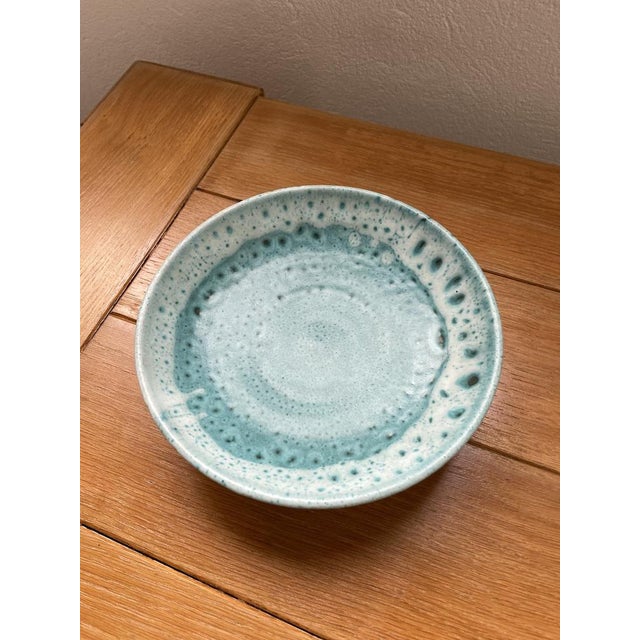 Blue Enameled Tripod Plate Dish, 1950s For Sale - Image 11 of 18