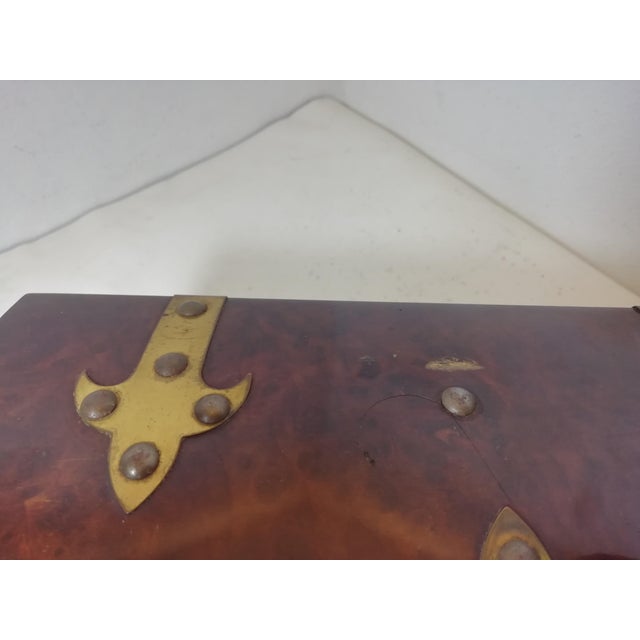 1950s Lacquered Wooden Box with Studs, Italy, 1950s For Sale - Image 5 of 9