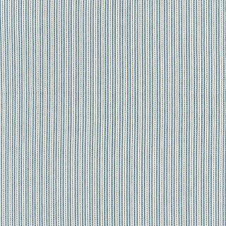 Sample - Schumacher Baker Cotton Stripe Fabric in Ivory/Chambray/Indigo For Sale