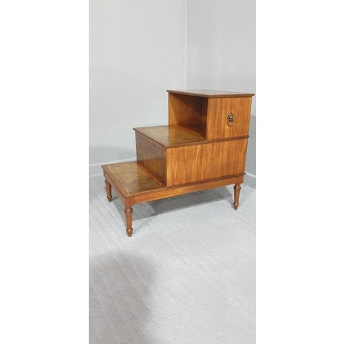 This is a very good late 19th Century Victorian antique mahogany library step with lift up storage compartment, standing...