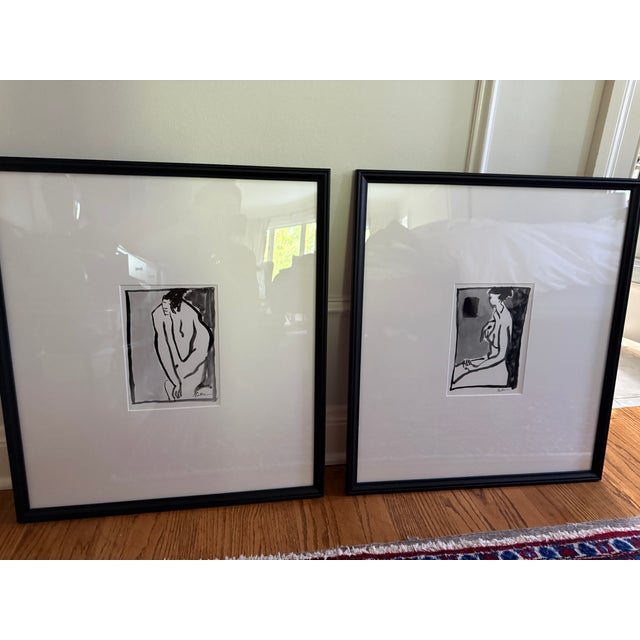 2020s Rh Rip Matteson Ink and Wash Nude Study Prints, Set of 2 For Sale - Image 5 of 5