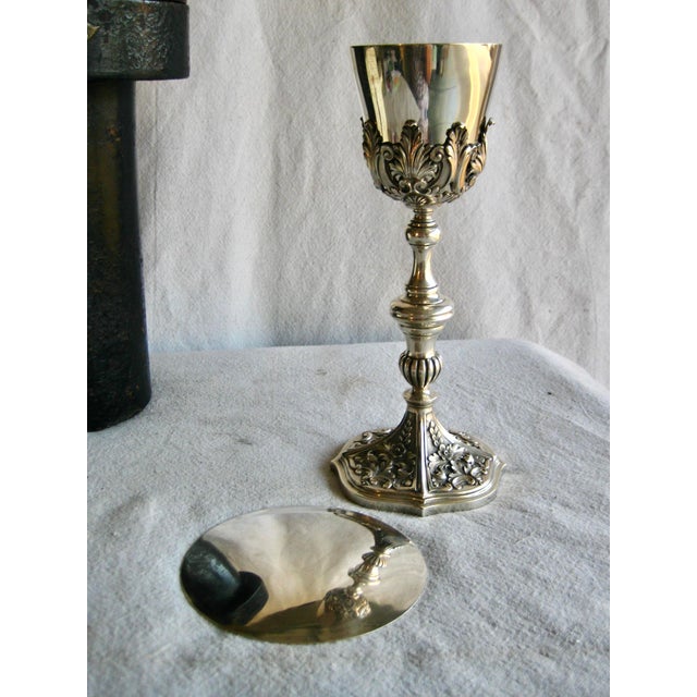 Baroque Portuguese Silver Chalice in Box 19 Century For Sale - Image 3 of 14