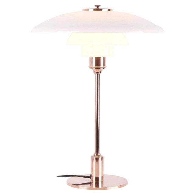 Vintage Table Lamp in Copper and White Opal by Poul Henningsen for Louis Poulsen, 2015 For Sale - Image 11 of 11