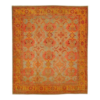 Zabihi Rug Collection Exotic Oversize 20th Century Antique Turkish Oushak Rug For Sale