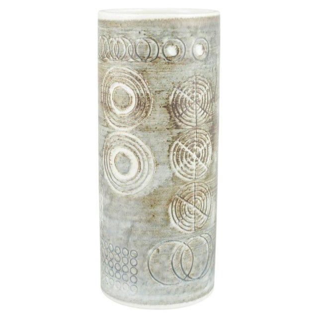 1960s Ceramic Sarek Vase with Circular Relief Pattern by Olle Alberius for Rörstrand, 1960s For Sale - Image 5 of 5