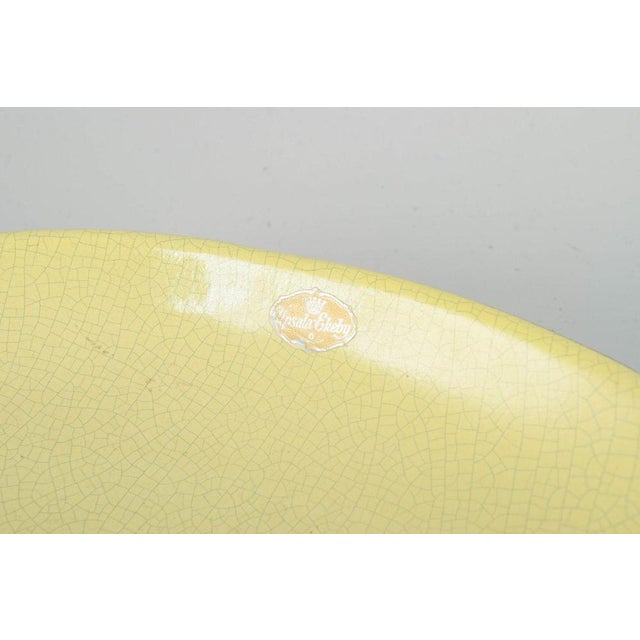 Oval Dish in Yellow and Brown Glaze by Kjell Blomberg, Upsala Ekeby, 1950s For Sale - Image 3 of 5
