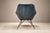 Textile Brazilian Modern “Concha” Armchairs in Iron and Dedar's Blue Mohair, Carlo Hauner, Brazil, 1950s — Lot 83C For Sale - Image 7 of 18