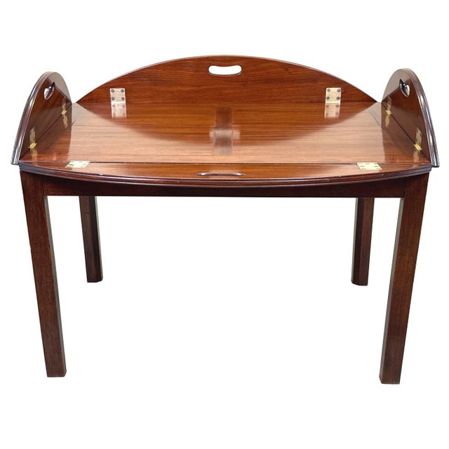 Brown Oval Mahogany Butler's Tray on Stand, 1790s For Sale - Image 8 of 15