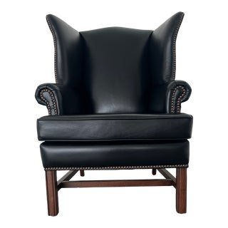 Pottery Barn Thatcher Leather Chair For Sale