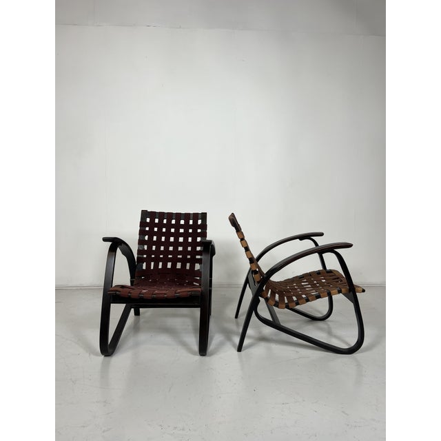 Mid-Century Modern Armchairs from Jan Vanek, Czech Republic, 1930s, Set of 2 For Sale - Image 3 of 9