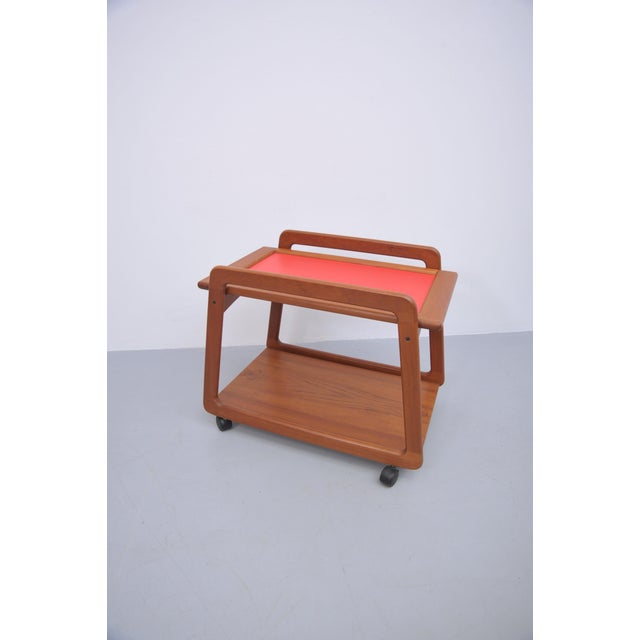Teak Bar Cart with Swivel Top from Sika Møbler, 1960s For Sale - Image 6 of 9