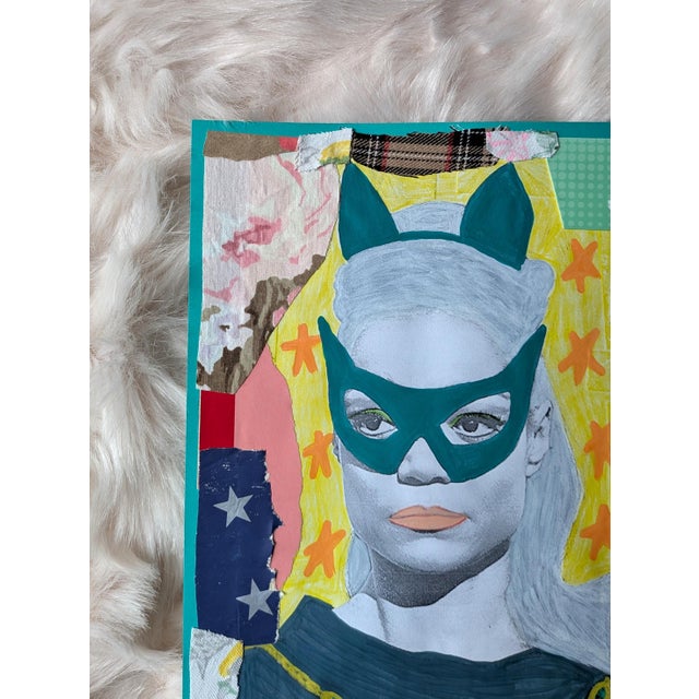 Contemporary Eartha Kitt Contemporary Mixed Media Collage For Sale - Image 3 of 7