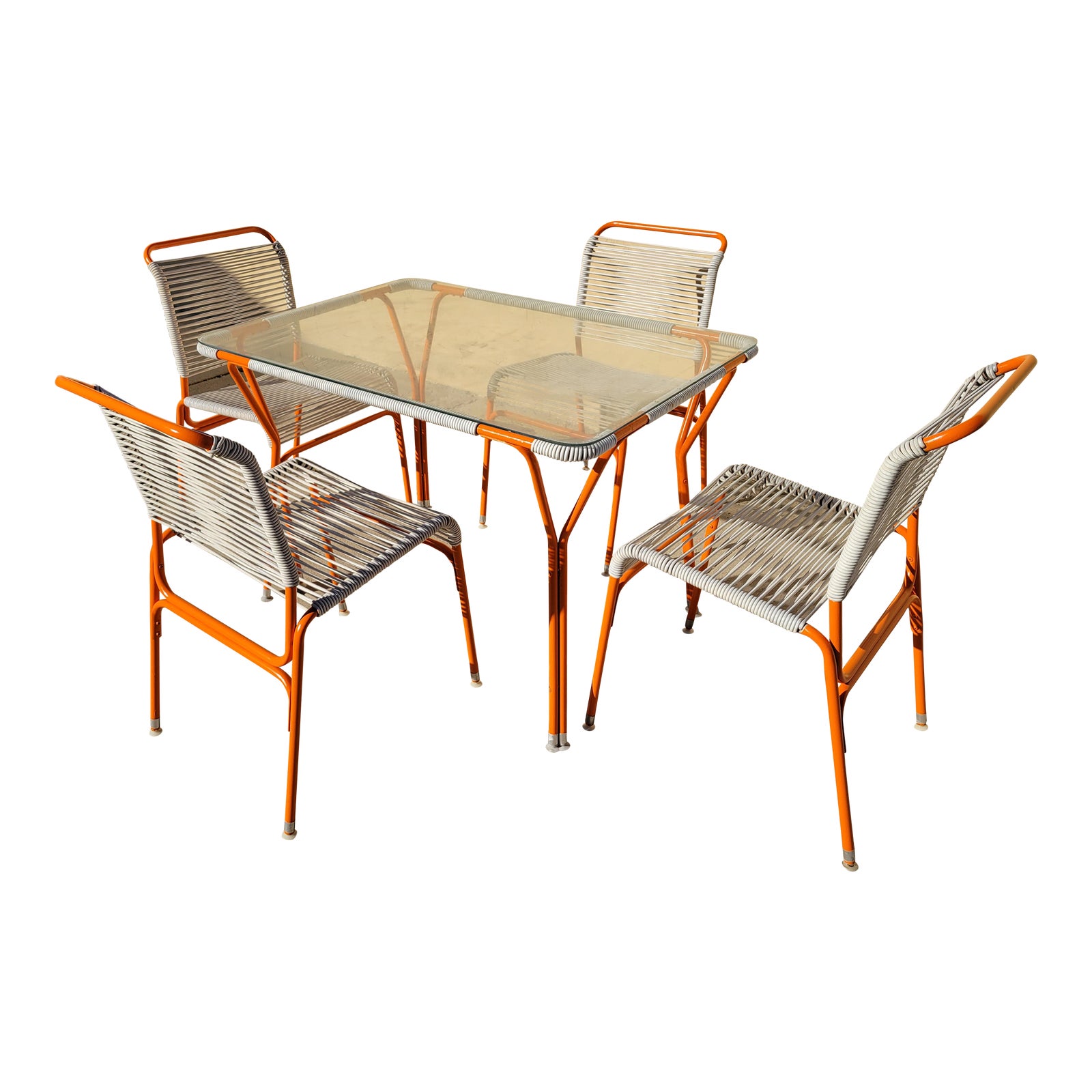 Vintage 1960s Ames Aire Mid Century Patio Dining Table & 4 Chairs