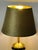 Green Antique Brass Fabric Shade Cherub Table Lamp, 1930s For Sale - Image 8 of 11
