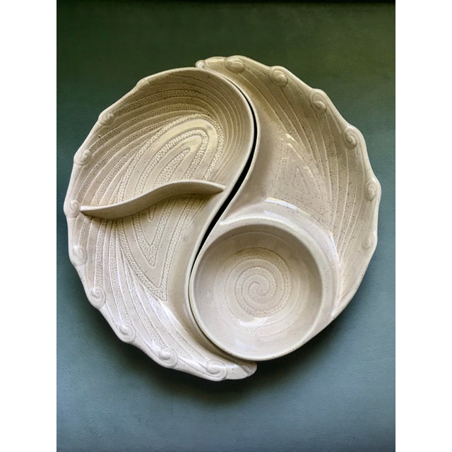 1960s California Pottery Paisley Appetizer Serving Plates - a Pair For Sale - Image 12 of 12