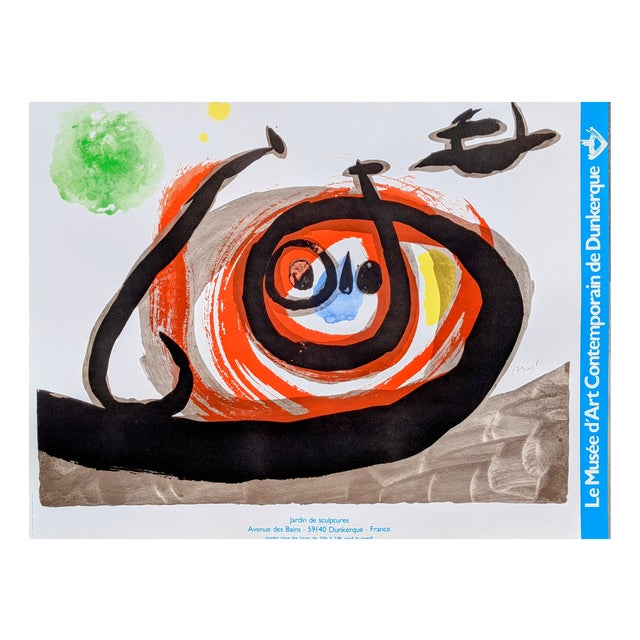 Offset Lithograph Exhibition Poster by Joan Miro, 1970s For Sale