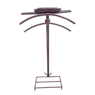 Leather Sheathed Bedroom Valet attributed to Jacques Adnet, 1950s For Sale