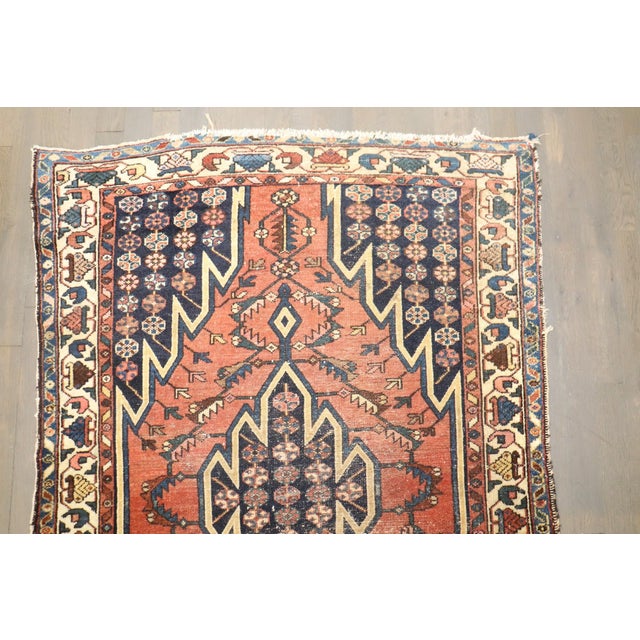 Shabby Chic Mazlagan Worn Malayer Rug no. j5277 For Sale - Image 3 of 9