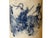 1980s Chinese Distressed White Porcelain Blue Warrior Horse Graphic Holder Vase For Sale - Image 5 of 10