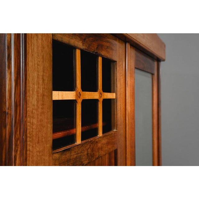 Brown Art Nouveau Wardrobe in Brass and Pine For Sale - Image 8 of 18