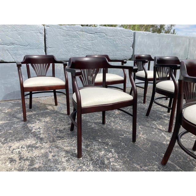 1980s Set of 4 Bentwood Arm Dining Chairs For Sale - Image 10 of 12